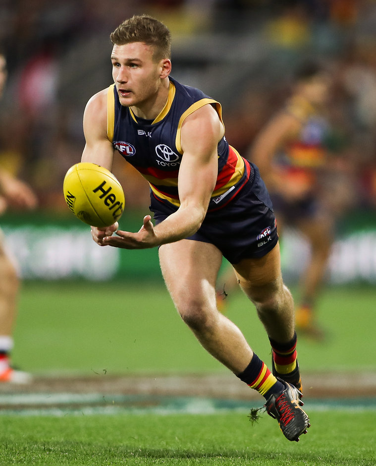 AFL 2016 Rd 11 - Adelaide v St Kilda ADELAIDE, AUSTRALIA - JUNE 05: Rory Laird of the Crows during the 2016 AFL Round 11 match between the Adelaide Crows and the St Kilda Saints at Adelaide Oval on June 5, 2016 in Adelaide, Australia. (Photo by AFL Media)